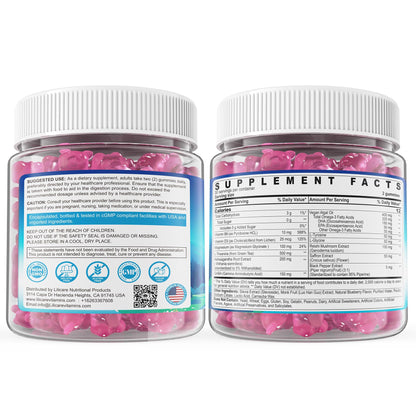 L Theanine Calm Gummies 500mg, Sugar-Free Liposomal L-Theanine Supplement, w/Safforn, Magnesium Glycinate, GABA, Ashwagandha, Algae Omega-3, Vitamin D3 B12 - PrimeBioHealth - canada supplements