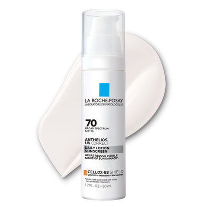 La Roche-Posay Anthelios UV Correct Sunscreen Moisturizer SPF 70, Daily Anti-Aging Face Moisturizer with Niacinamide - PrimeBioHealth - canada supplements