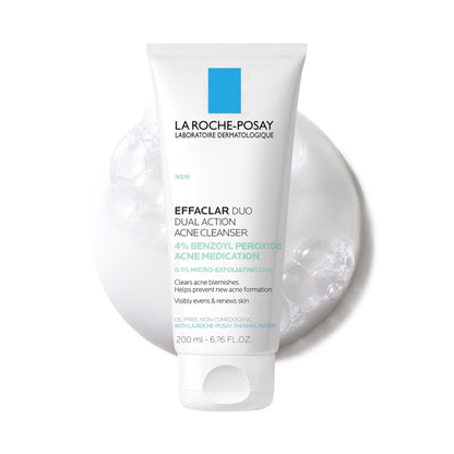 La Roche-Posay Effaclar Dual Acne Face Wash With 4% Benzoyl Peroxide & LHA Exfoliant - PrimeBioHealth - canada supplements
