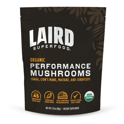 Laird Superfood Organic Performance Mushroom Blend with Chaga, Cordyceps, Lion's Mane and Maitake for Energy - PrimeBioHealth - canada supplements