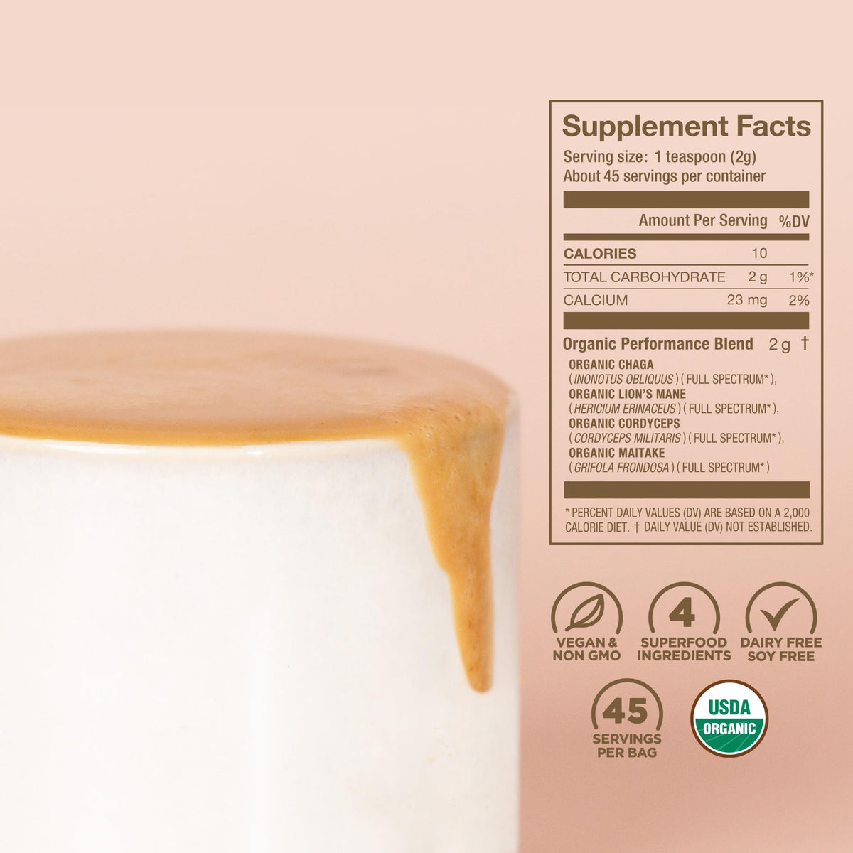 Laird Superfood Organic Performance Mushroom Blend with Chaga, Cordyceps, Lion's Mane and Maitake for Energy - PrimeBioHealth - canada supplements