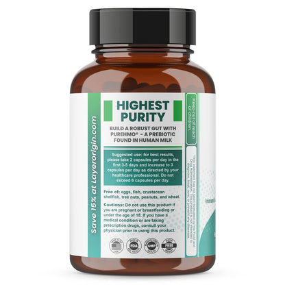 Layer Origin PureHMO Human Milk Oligosaccharide (HMO 2'-FL) Prebiotic Fiber - Feed 180 Billion Probiotics/Serving, 30-Day Supply - PrimeBioHealth - canada supplements