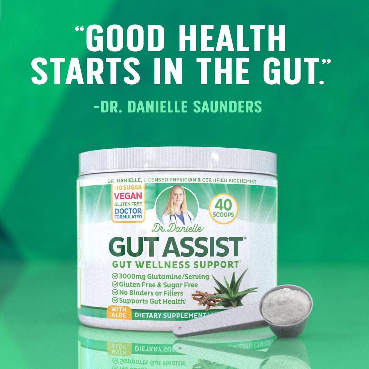 Leaky Gut Support Powder | L-Glutamine Gut Lining Digestive Drink Mix | Gluten-Free Doctor Crafted Botanical Formula | Gut Assist by Dr. Danielle - PrimeBioHealth - canada supplements