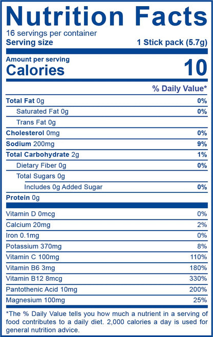LEAN Hydration Daily Electrolyte Packets Drink Mix | Zero Calories, Zero Sugar Plus Vitamins, Minerals & More | 16 ct (Strawberry Kiwi Melon) - PrimeBioHealth - canada supplements