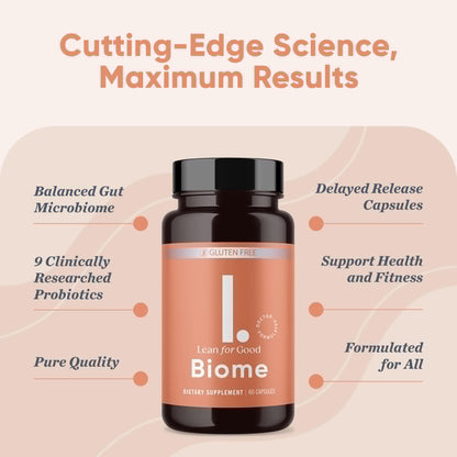 LEANFORGOOD Biome, 9-Strain Probiotic Formula, Supports a Balanced Gut Microbiome, Powerful Gut Probiotics - PrimeBioHealth - canada supplements