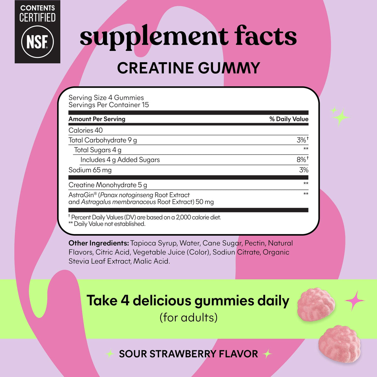 Lemme Creatine Monohydrate Gummies for Women and Men, 5g Dose to Support Lean Muscle, Strength, Recovery, Cognitive Health, w/Ginseng for Absorption - PrimeBioHealth - canada supplements