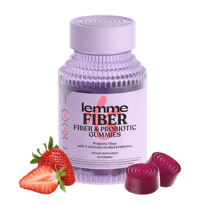 Lemme Fiber & Probiotic Gummies for Adults, Promotes Regularity & Digestive Health, No Sugar Added Strawberry Flavor, 4g Prebiotic Fiber & Clinically - PrimeBioHealth - canada supplements