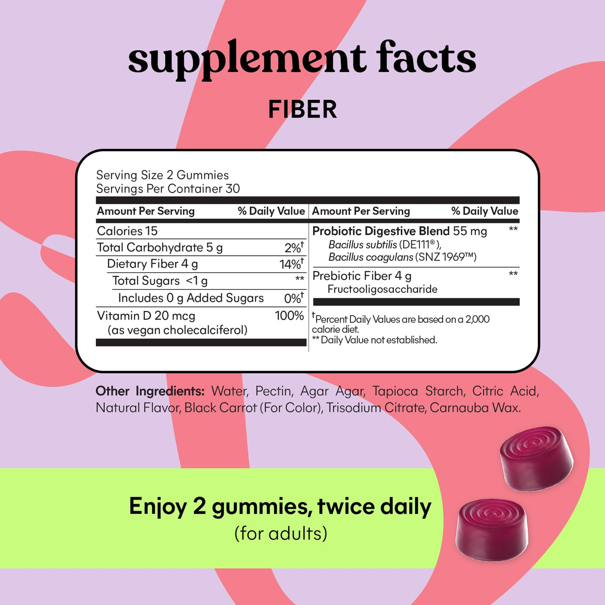 Lemme Fiber & Probiotic Gummies for Adults, Promotes Regularity & Digestive Health, No Sugar Added Strawberry Flavor, 4g Prebiotic Fiber & Clinically - PrimeBioHealth - canada supplements
