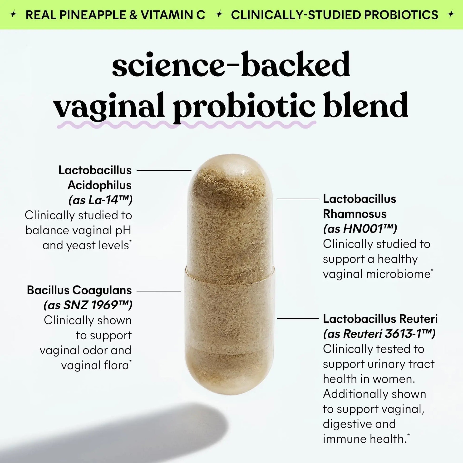 Lemme Purr Vaginal Probiotics for Women - Promotes pH Balance, Healthy Vaginal Odor & Urinary Tract Health w/Lactobacillus Blend, Clinically Tested Strains, Pineapple & Vitamin C - 60 Veggie Capsules - PrimeBioHealth - canada supplements
