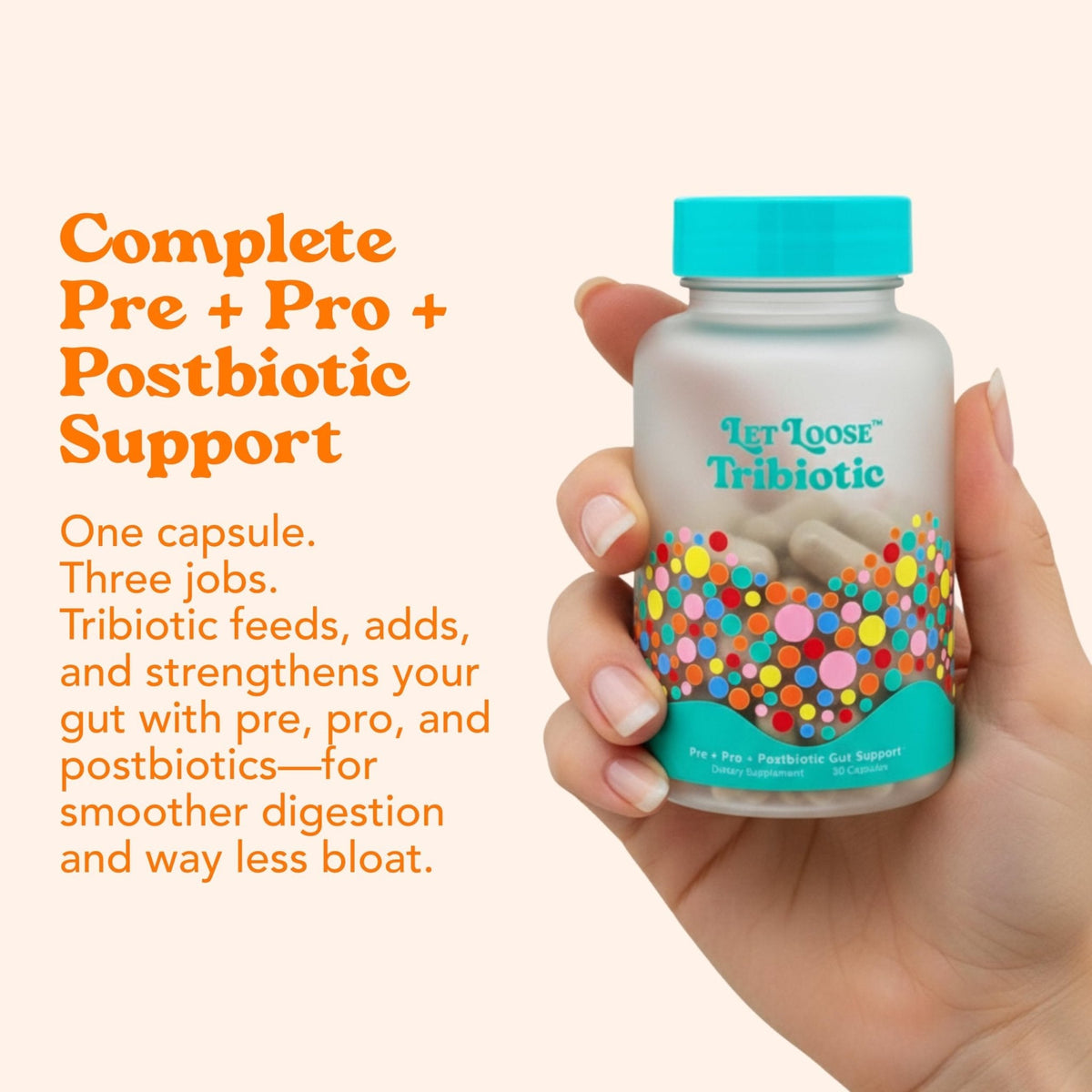 Let Loose Daily Tribiotic Pills - Probiotics, Prebiotics, and Postbiotics to Feed Your Microbiome and Support Smooth Daily Digestion, Gut Health, - PrimeBioHealth - canada supplements