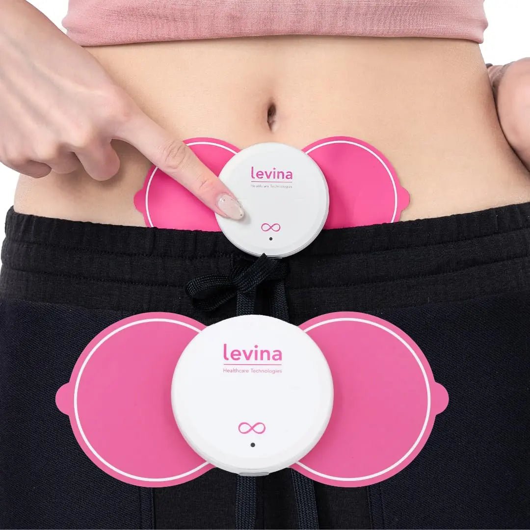 Levina Menstrual Period Relief Device - Wireless TENS Unit and Biocompatible Electrode Pads, Rechargeable, Magnetic Connection, Instant Cramp & PMS Relief, and Drug-Free, FSA HSA Eligible (RS-38) - PrimeBioHealth - canada supplements