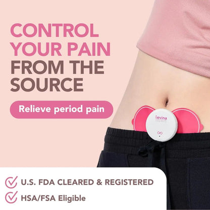 Levina Menstrual Period Relief Device - Wireless TENS Unit and Biocompatible Electrode Pads, Rechargeable, Magnetic Connection, Instant Cramp & PMS Relief, and Drug-Free, FSA HSA Eligible (RS-38) - PrimeBioHealth - canada supplements