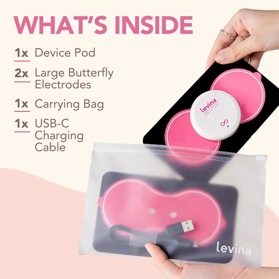 Levina Menstrual Period Relief Device - Wireless TENS Unit and Biocompatible Electrode Pads, Rechargeable, Magnetic Connection, Instant Cramp & PMS Relief, and Drug-Free, FSA HSA Eligible (RS-38) - PrimeBioHealth - canada supplements