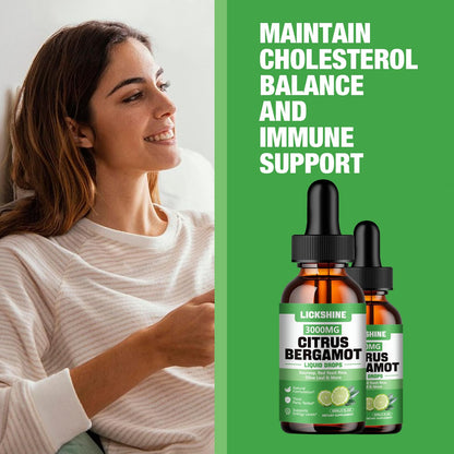 lickshine 2 Pack 3000mg Citrus Bergamot Liquid Drops - High Absorption - Cholesterol Lowering Supplement for Immune Support Anti-Aging, - PrimeBioHealth - canada supplements