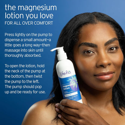 LIFE-FLO Unscented Magnesium Lotion - Highly Concentrated Magnesium Lotion for Kids and Adults - Soothes Overworked Muscles, Joints When Massaged into the Skin - Hypoallergenic, 60-Day Guarantee - 8oz - PrimeBioHealth - canada supplements