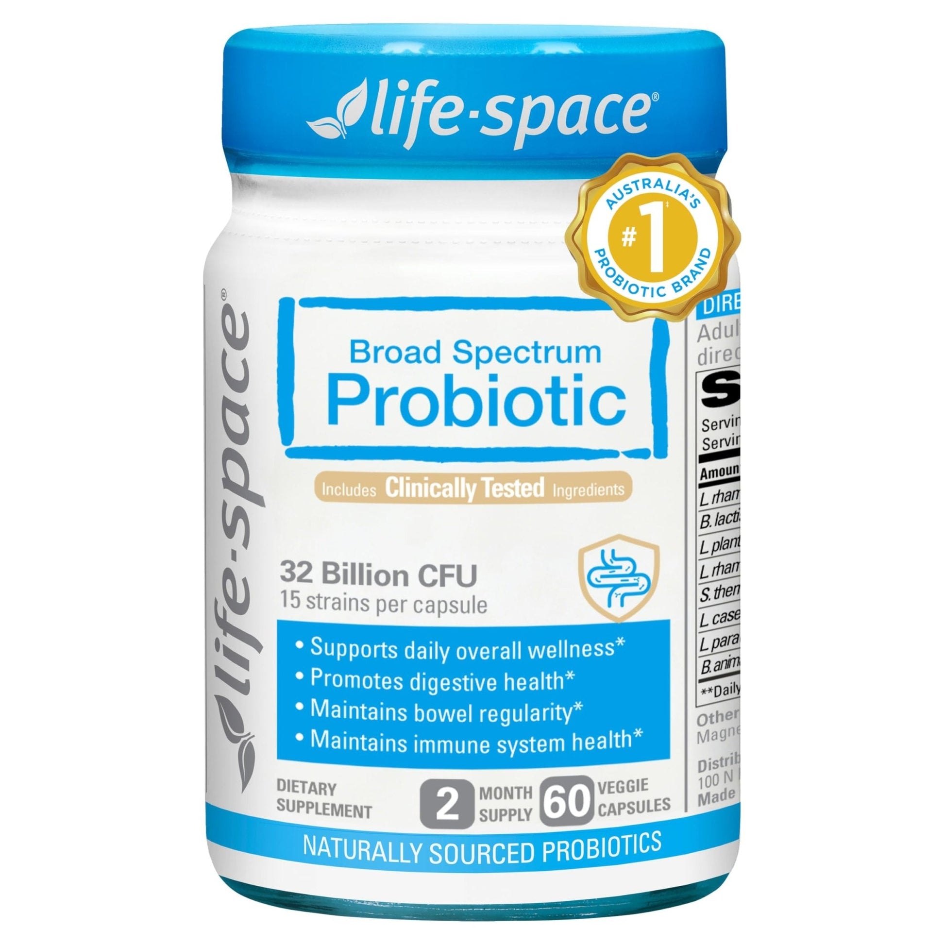 Life-Space Premium Broad Spectrum Probiotics, 2 Month Serving, 32 Billion CFU & 15 Diverse Strains, Formulated for Daily Digestive Health & Immune Health, - PrimeBioHealth - canada supplements