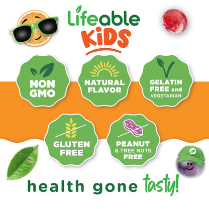 Lifeable Kids Multivitamin Gummies | Great Tasting Multivitamin for Kids | with Vitamins A, C, D, E, B6, B12, Zinc, Biotin - PrimeBioHealth - canada supplements