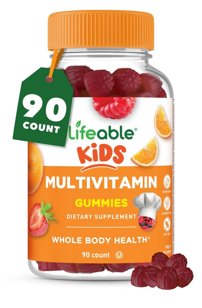 Lifeable Kids Multivitamin Gummies | Great Tasting Multivitamin for Kids | with Vitamins A, C, D, E, B6, B12, Zinc, Biotin - PrimeBioHealth - canada supplements