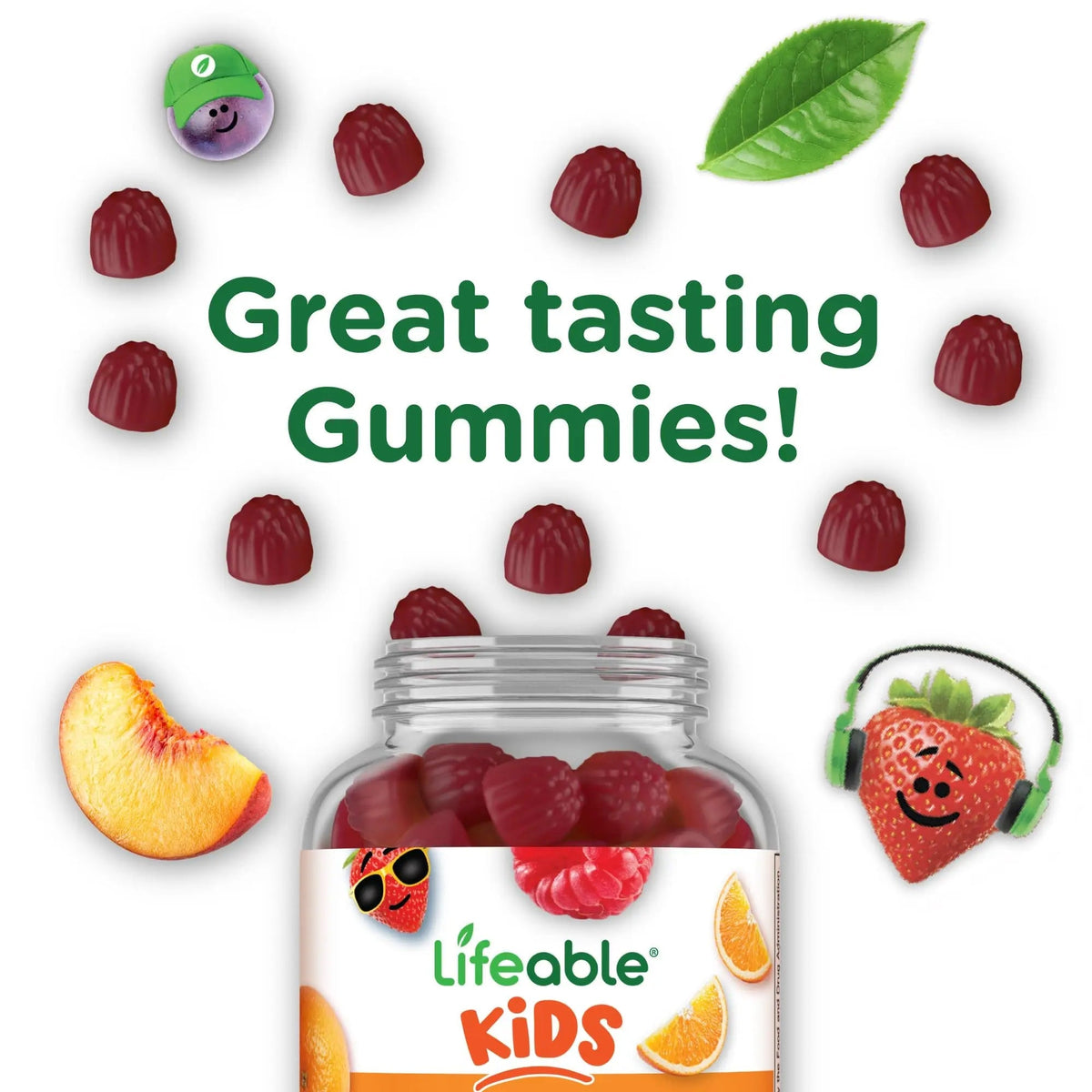 Lifeable Kids Multivitamin Gummies | Great Tasting Multivitamin for Kids | with Vitamins A, C, D, E, B6, B12, Zinc, Biotin - PrimeBioHealth - canada supplements