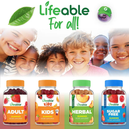 Lifeable Kids Multivitamin Gummies | Great Tasting Multivitamin for Kids | with Vitamins A, C, D, E, B6, B12, Zinc, Biotin - PrimeBioHealth - canada supplements