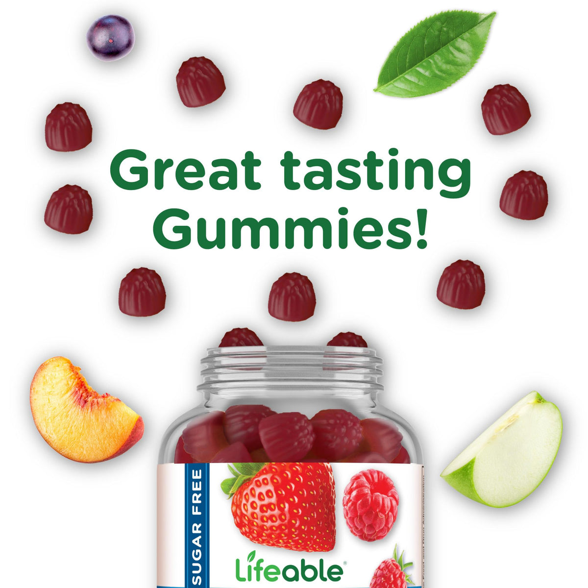 Lifeable Sugar Free Fiber Gummies for Adults | 4g | Great Tasting Fiber Supplement Gummies | Keto Friendly, Gluten Free, Vegan, Non GMO Prebiotic Fiber | for Digestive Health | 90 Gummies - PrimeBioHealth - canada supplements