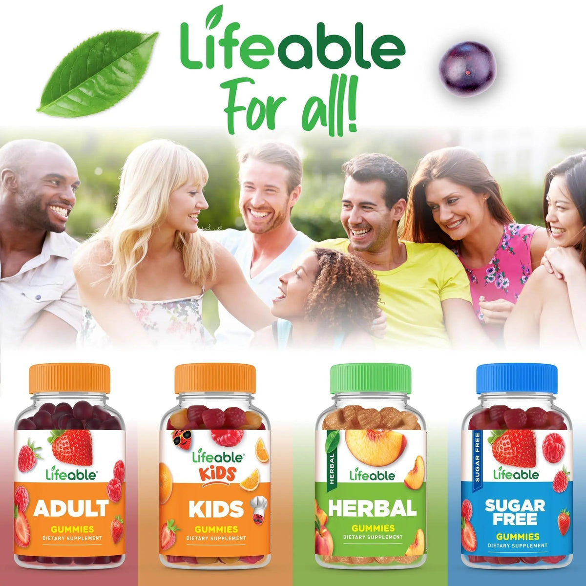 Lifeable Sugar Free Multivitamin Gummies | with Iron Vitamin A, C, D, E, Niacin, B6, Folate, B12, Biotin, Pantothenic Acid, Zinc | - PrimeBioHealth - canada supplements