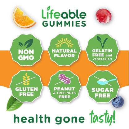 Lifeable Sugar Free Multivitamin Gummies | with Iron Vitamin A, C, D, E, Niacin, B6, Folate, B12, Biotin, Pantothenic Acid, Zinc | - PrimeBioHealth - canada supplements
