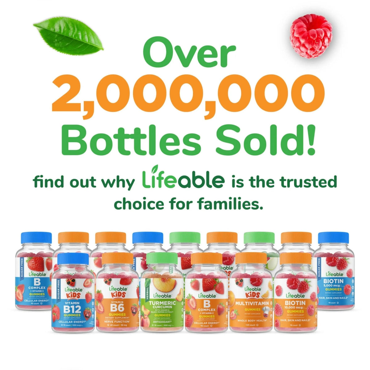 Lifeable Sugar Free Multivitamin Gummies | with Iron Vitamin A, C, D, E, Niacin, B6, Folate, B12, Biotin, Pantothenic Acid, Zinc | - PrimeBioHealth - canada supplements