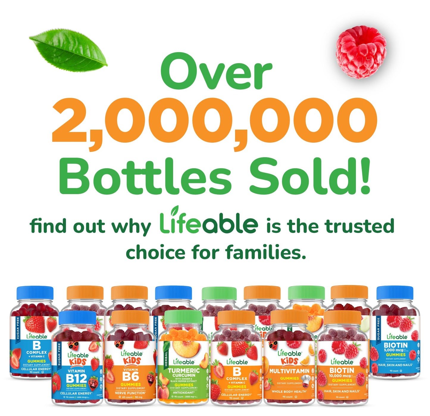 Lifeable Sugar Free Probiotics with Prebiotics Fiber – Great Tasting Natural Flavor Gummy Supplement – Keto Friendly Chewable – for Gut Health and Immune Support - PrimeBioHealth - canada supplements
