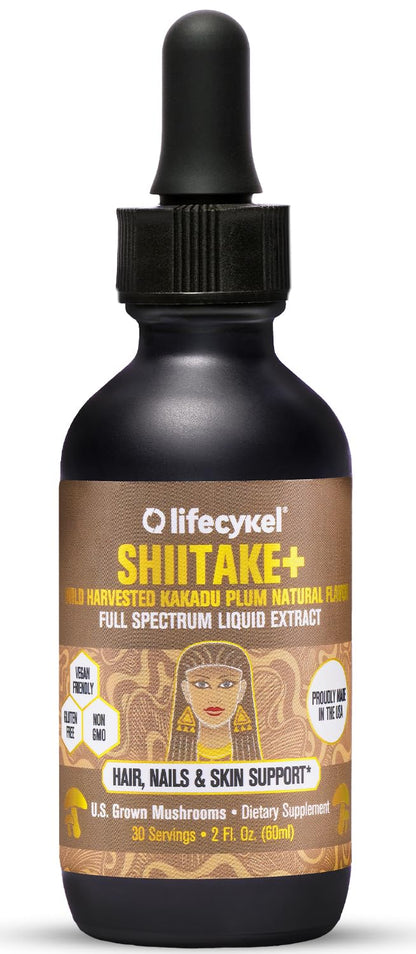 Lifecykel - Shiitake Mushroom Extract with Kakadu Plum- Hair, Skin & Nail Support, Anti Aging Supplement- 100% Organic Mushrooms, Immune Boosting, Vitamin C Made in The US- 2 Fl oz(Packaging May Vary) - PrimeBioHealth - canada supplements