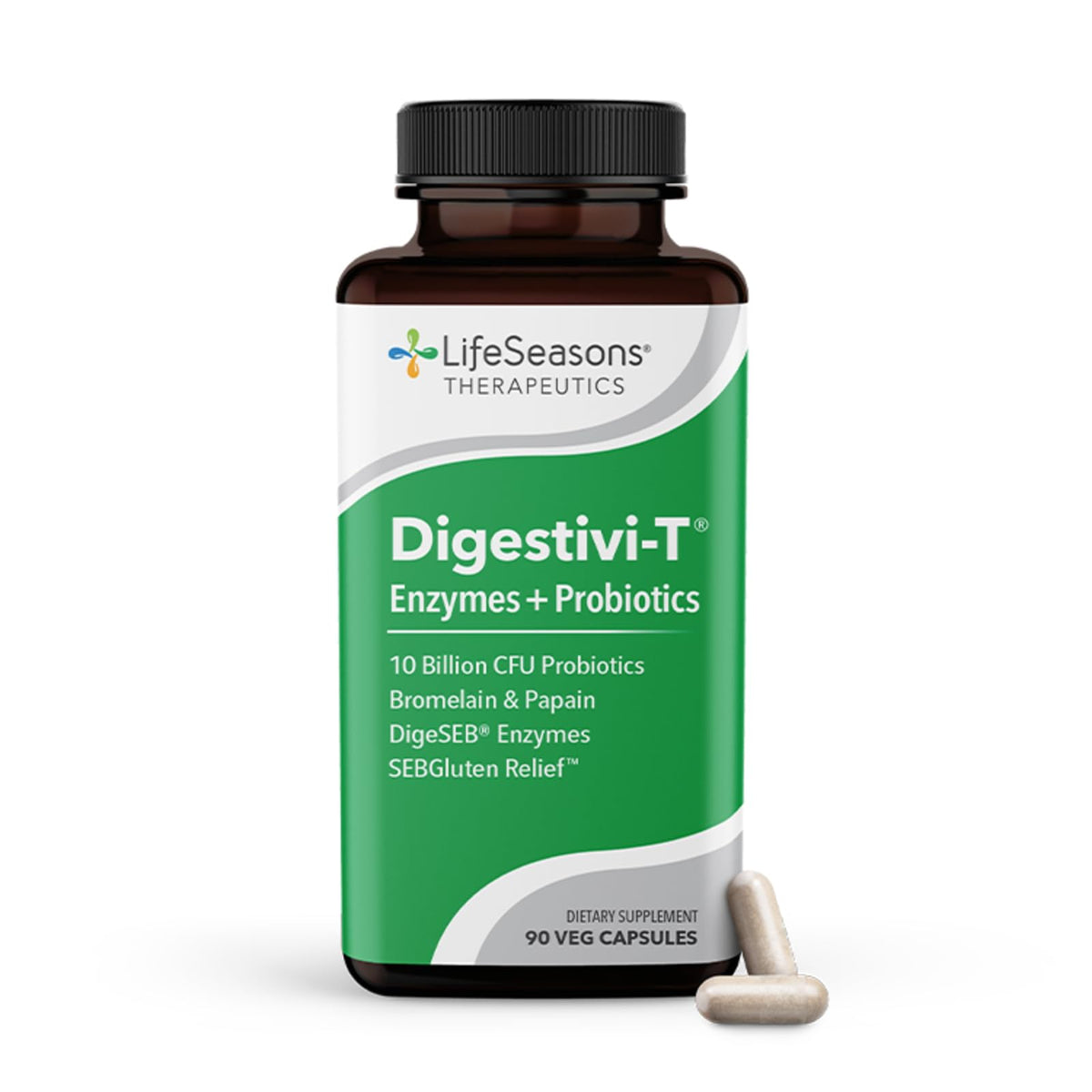 LifeSeasons Digestivi-T - Digestive Enzymes & 10 Billion CFU Probiotic Supplement - Supports Gut & Immune Health - Bloating & Digestion Relief - PrimeBioHealth - canada supplements