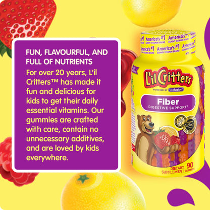 L’il Critters Fiber Daily Gummy Supplement for Kids, for Digestive Support, Berry and Lemon Flavors, 90 Gummies - PrimeBioHealth - canada supplements