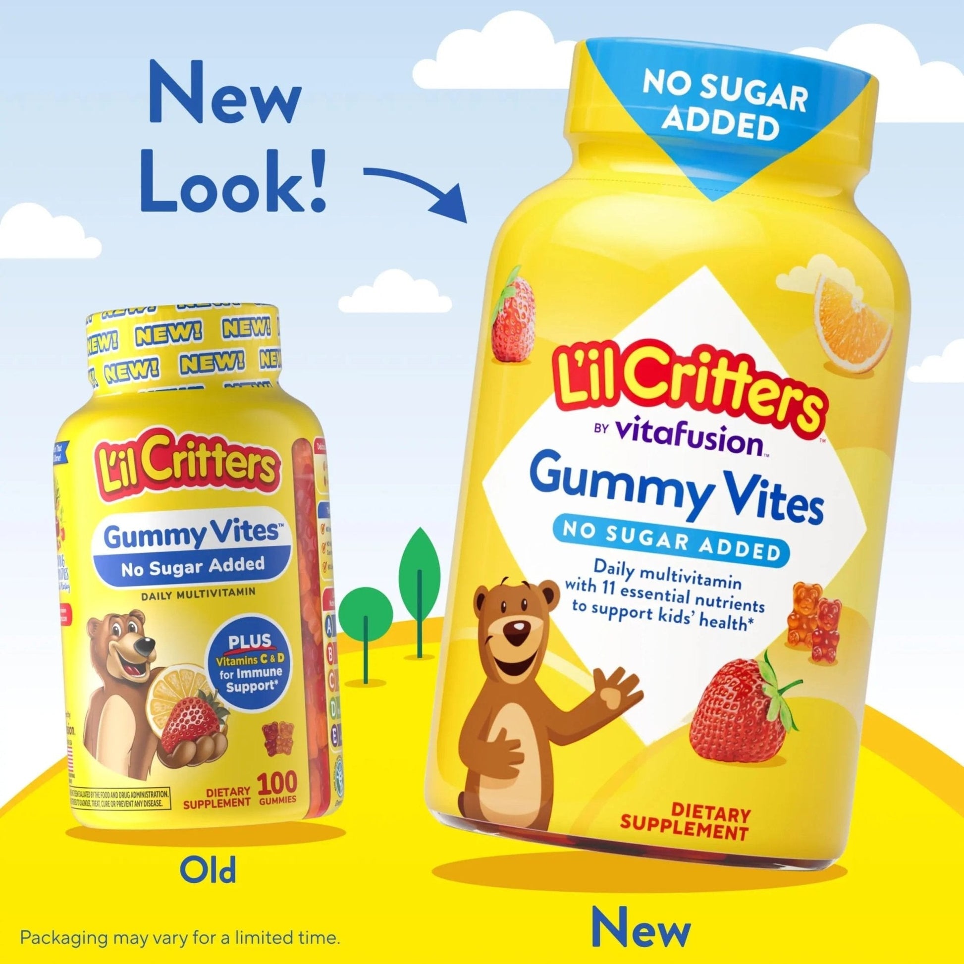 L’il Critters Gummy Vites No Sugar Added Daily Gummy Multivitamin for Ages 2+ Toddlers & Kids, Vitamin C, D3 for Immune - PrimeBioHealth - canada supplements