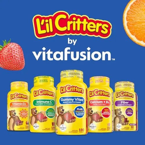 L’il Critters Gummy Vites No Sugar Added Daily Gummy Multivitamin for Ages 2+ Toddlers & Kids, Vitamin C, D3 for Immune - PrimeBioHealth - canada supplements
