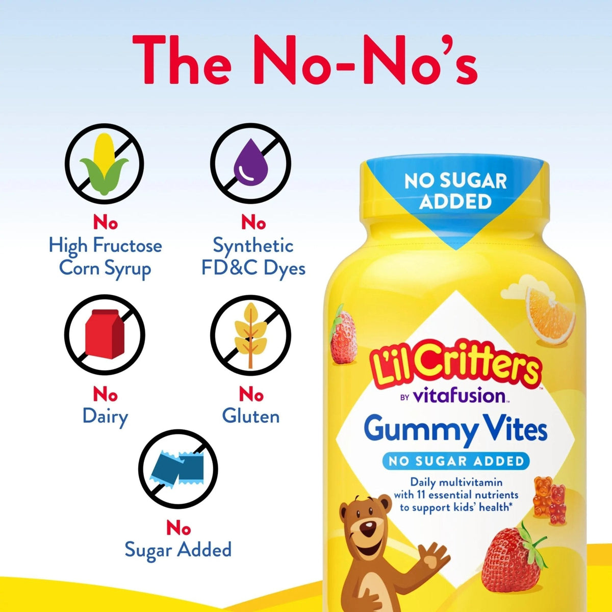 L’il Critters Gummy Vites No Sugar Added Daily Gummy Multivitamin for Ages 2+ Toddlers & Kids, Vitamin C, D3 for Immune - PrimeBioHealth - canada supplements