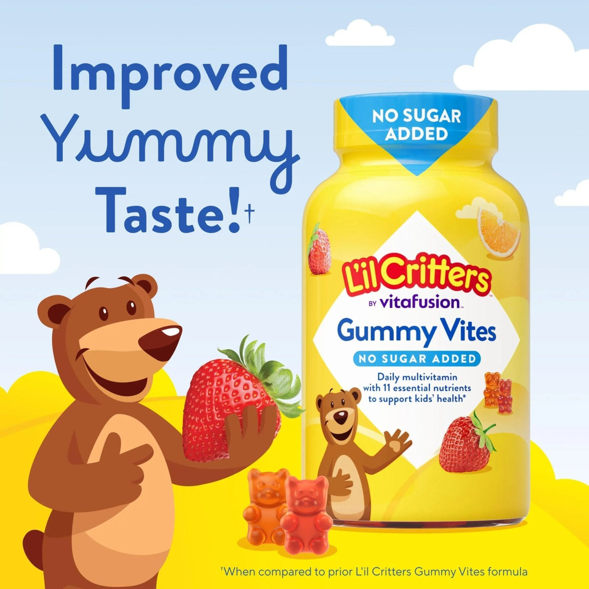L’il Critters Gummy Vites No Sugar Added Daily Gummy Multivitamin for Ages 2+ Toddlers & Kids, Vitamin C, D3 for Immune - PrimeBioHealth - canada supplements