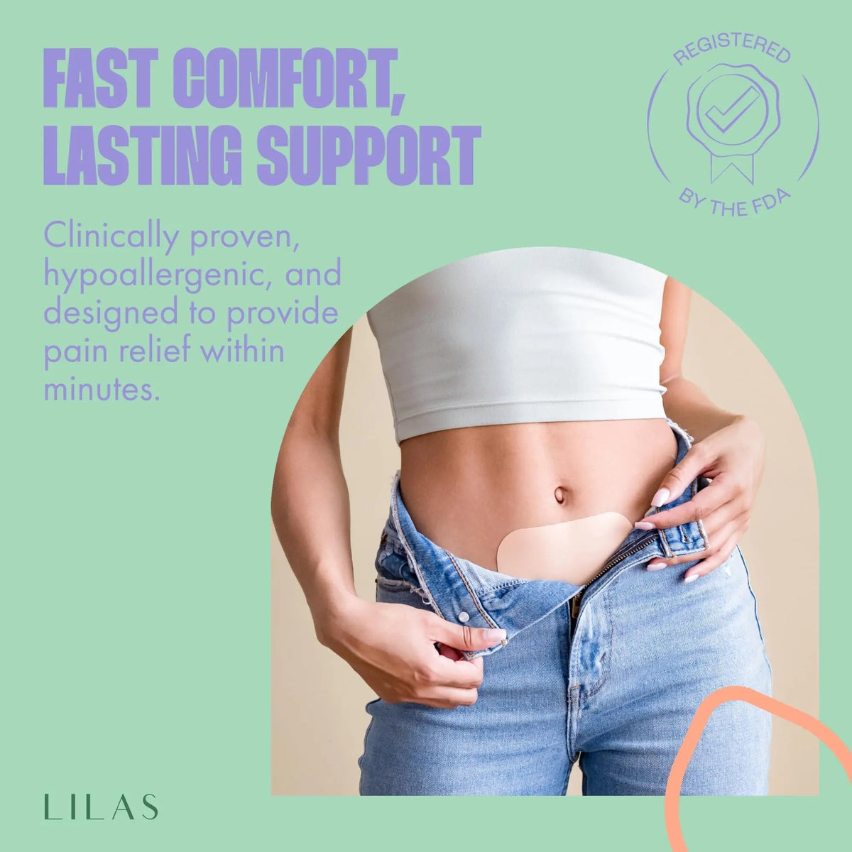 LILAS Period Cramps Pain Relief Patch, 5 Pack | Instant Relief for Menstrual Cramp, PMS, Endometriosis & PCOS | 12-Hour Comfort | Natural & Vegan Topical Patches | Trusted Formula & Upgraded Design - PrimeBioHealth - canada supplements