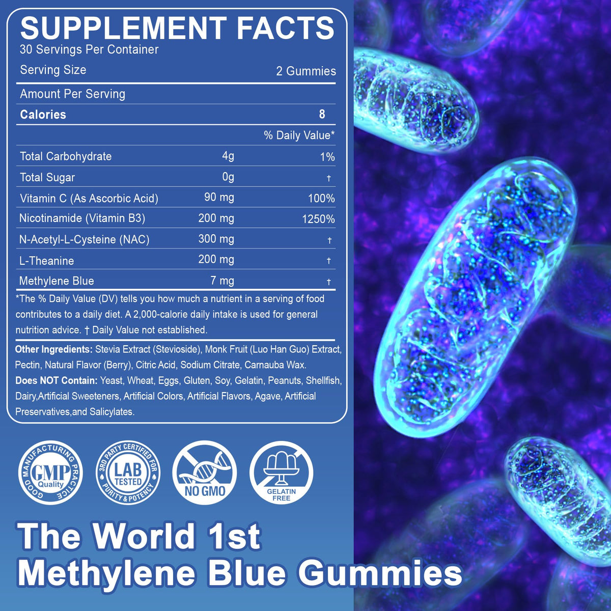 LILICARE Methylene Blue Gummies 7mg Per Serving for Humans | Upgraded Antioxidant & Brain Booster Supplement for Cognitive Function, Energy - PrimeBioHealth - canada supplements