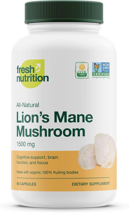Lions Mane Mushroom Capsules Strongest 1500mg at Special Launch Price - Organic Powder Vegan Friendly Supplement - Brain, Nerve & Immune System Function Benefits - Powerful Superfood - Non GMO - PrimeBioHealth - canada supplements
