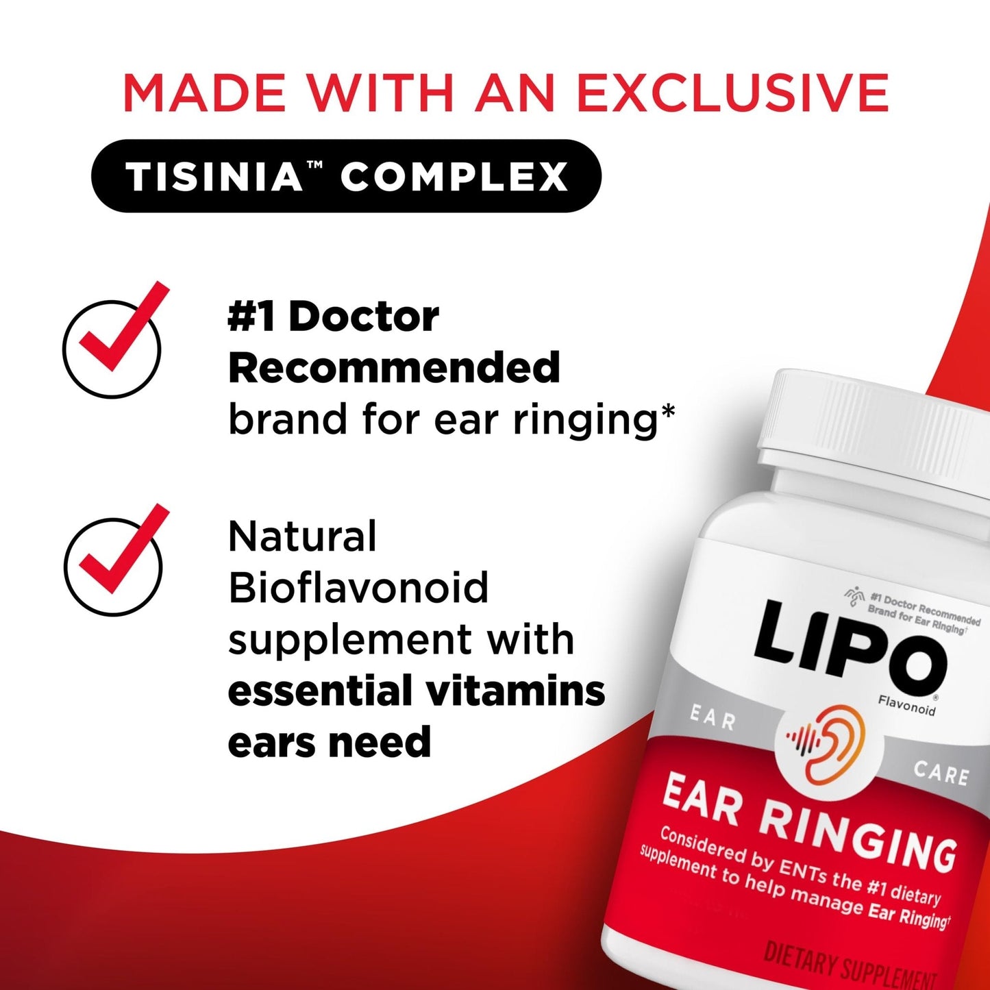 Lipo Flavonoid Ear Ringing - Doctor-Recommended for Ringing Ears – Clinically Proven Lemon Bioflavonoid Complex with Vitamins C, B1, B2, B6, B12, - PrimeBioHealth - canada supplements