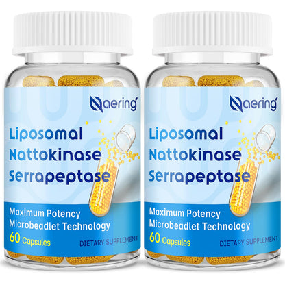 Liposomal Nattokinase 12,000 FU Serrapeptase 360,000 SPU Enzyme Supplement - Enriched with Synergistic Enzymes and Nutrient Blend & Inulin for Circulatory - PrimeBioHealth - canada supplements