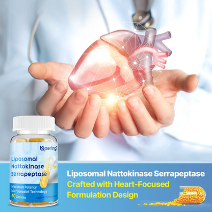 Liposomal Nattokinase 12,000 FU Serrapeptase 360,000 SPU Enzyme Supplement - Enriched with Synergistic Enzymes and Nutrient Blend & Inulin for Circulatory - PrimeBioHealth - canada supplements