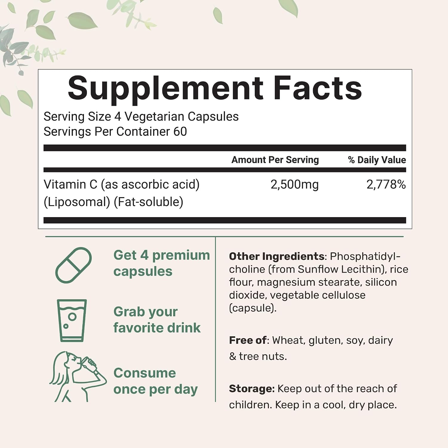 Liposomal Vitamin C 2,500mg, 240 Veggie Capsules | Highly Bioavailable Fat Soluble Form | Immune Support & Antioxidant Supplement | Liposomal Delivery for Superior Absorption | Non-GMO, Gluten Free - PrimeBioHealth - canada supplements