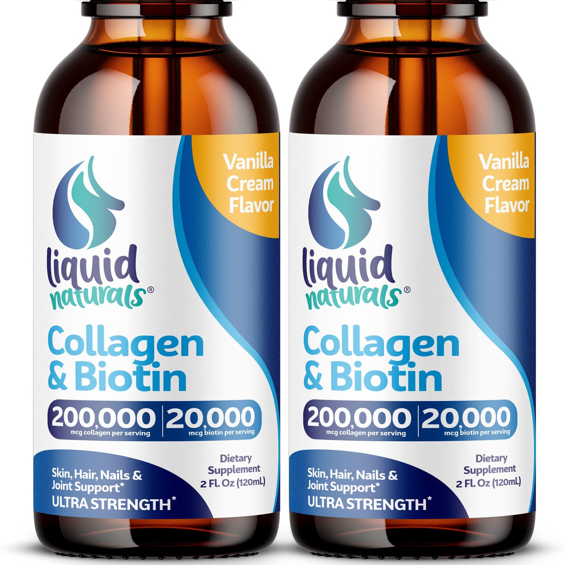 Liquid Collagen and Biotin, 2 Fl. Oz, Ultra-Strength Collagen Peptides for Women, Third-Party Tested Biotin for Hair Growth Women, Nails, and Skin Vitamins B7 Collageno Peptides – Vanilla Flavor - PrimeBioHealth - canada supplements