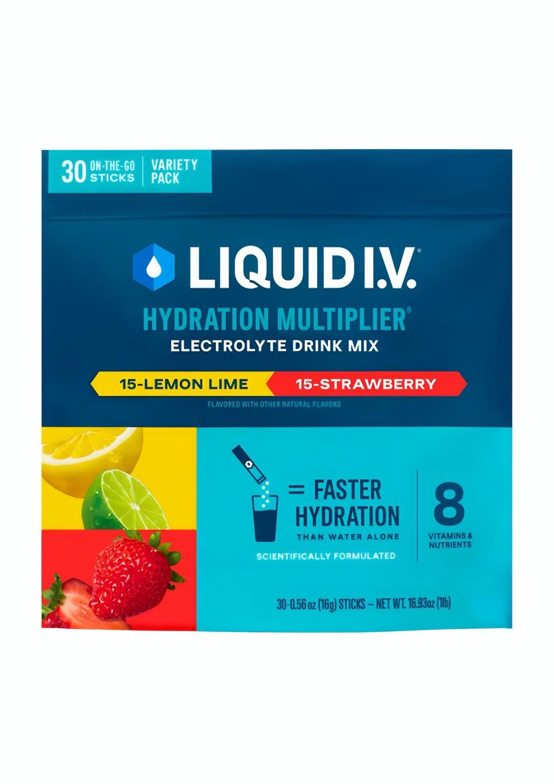 Liquid I.V. Hydration Multiplier Electrolyte Drink Mix, Variety, 0.56 Oz, 30 Ct - PrimeBioHealth - canada supplements