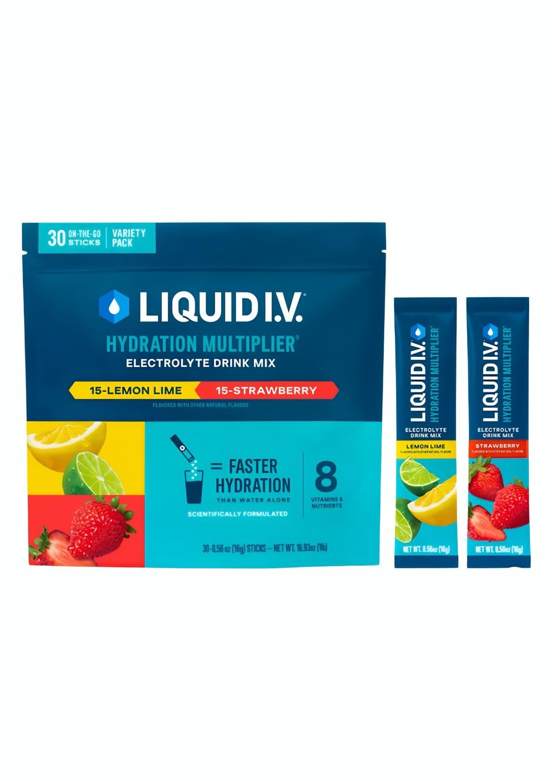 Liquid I.V. Hydration Multiplier Electrolyte Drink Mix, Variety, 0.56 Oz, 30 Ct - PrimeBioHealth - canada supplements