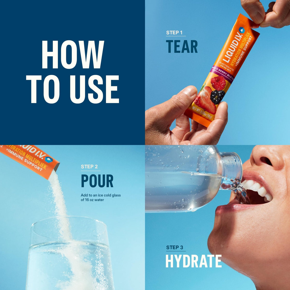 Liquid I.V.® Hydration Multiplier +Immune Support - Tangerine | Electrolyte Powder Drink Mix | 1 Pack (14 Servings) - PrimeBioHealth - canada supplements