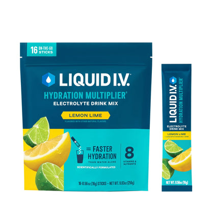 Liquid I.V.® Hydration Multiplier - Lemon Lime | Electrolyte Powder Drink Mix | 1 Pack (16 Servings) - PrimeBioHealth - canada supplements