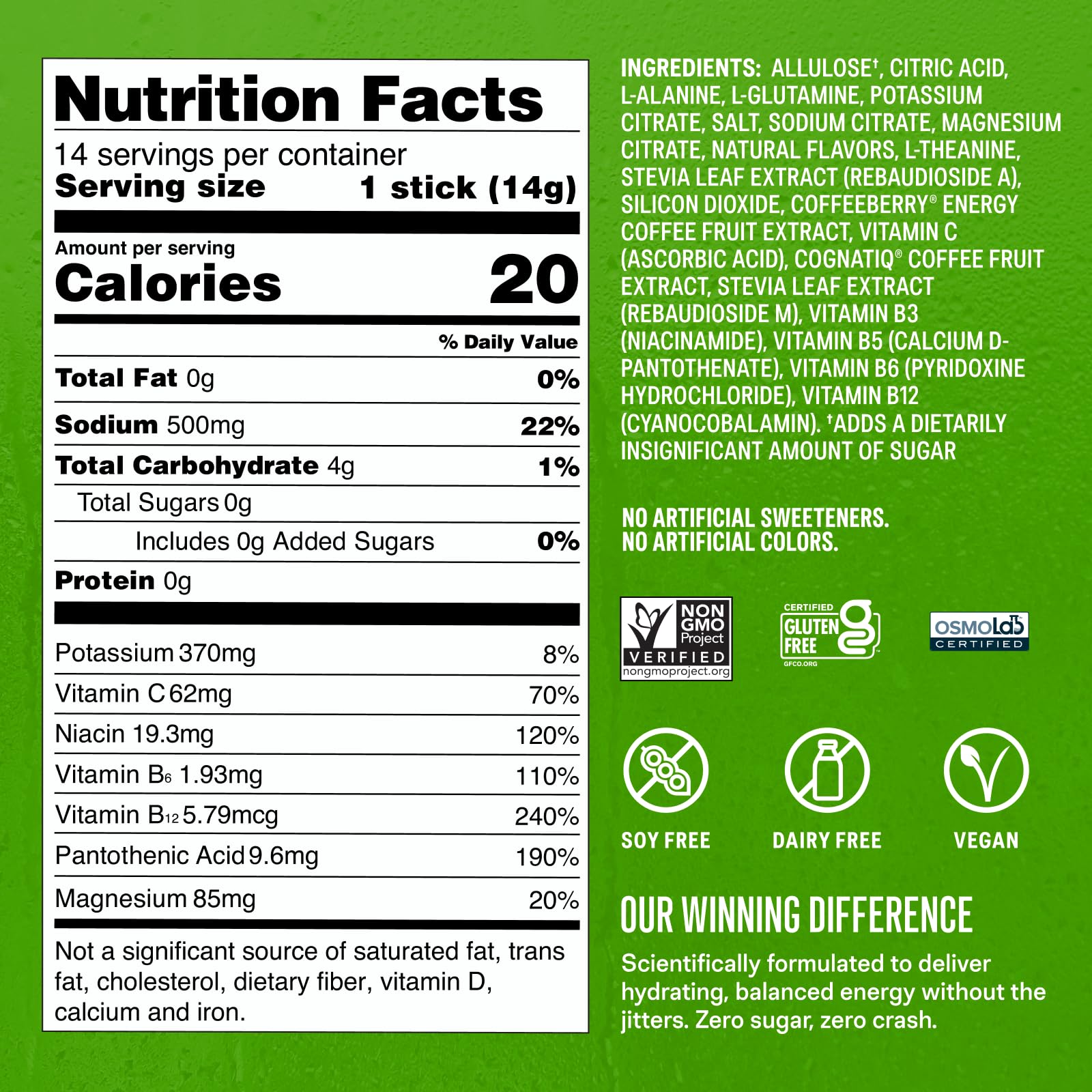 Liquid I.V.® Hydration Multiplier Sugar-Free + Energy - Blackberry Lemonade | Electrolyte Powder Drink Mix | 1 Pack (14 Servings) - PrimeBioHealth - canada supplements