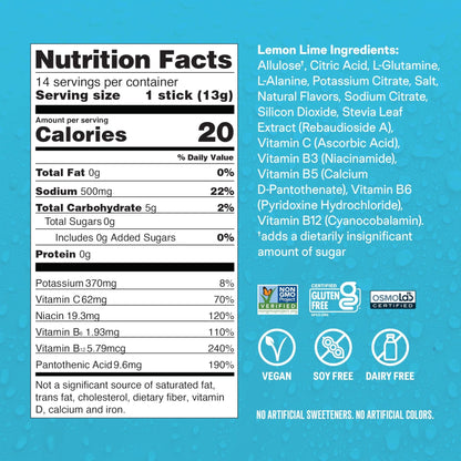 Liquid I.V. Hydration Multiplier Sugar-Free - Lemon Lime | Electrolyte Powder Drink Mix | 1 Pack (14 Servings) - PrimeBioHealth - canada supplements
